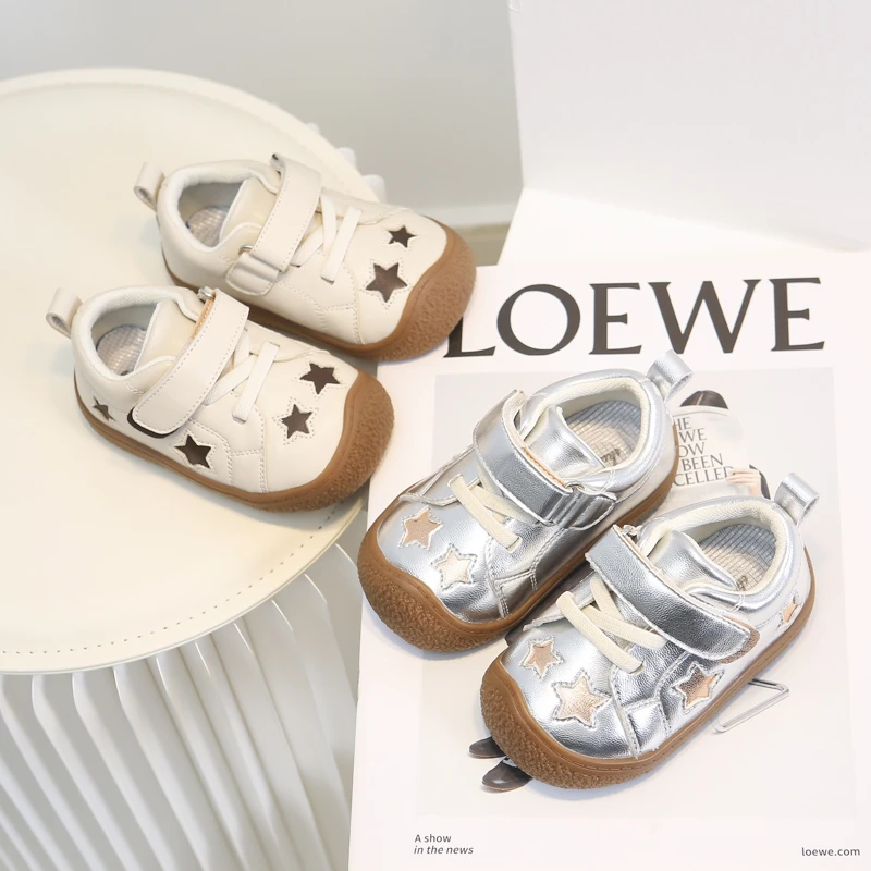 新款春秋宝宝男女适用凉鞋包头学步鞋防滑休闲软底魔术贴纯色童鞋