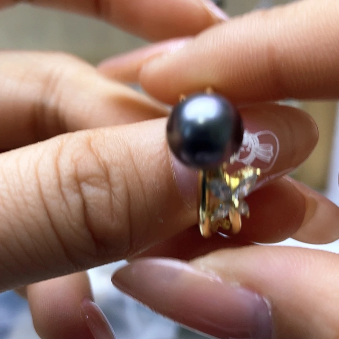 海水珍珠戒指银S925镶嵌