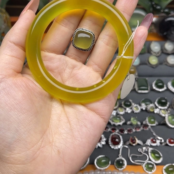 蛇纹石玉套装银S925镶嵌林*昕