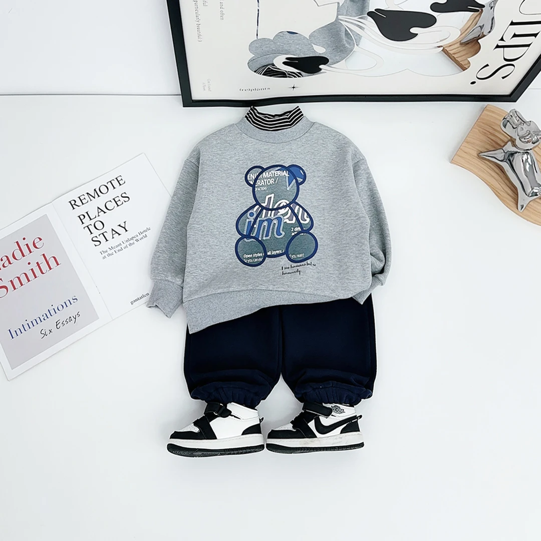 儿童卫衣加绒加厚长袖2025新款秋冬男童上衣HZ251073悠悠童话童装