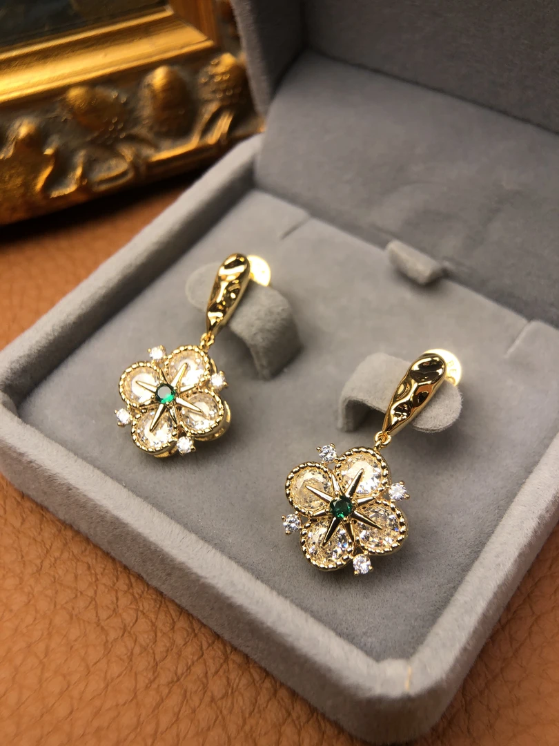 铜合金耳饰 A5657 FR★【满钻芒星】耳钉