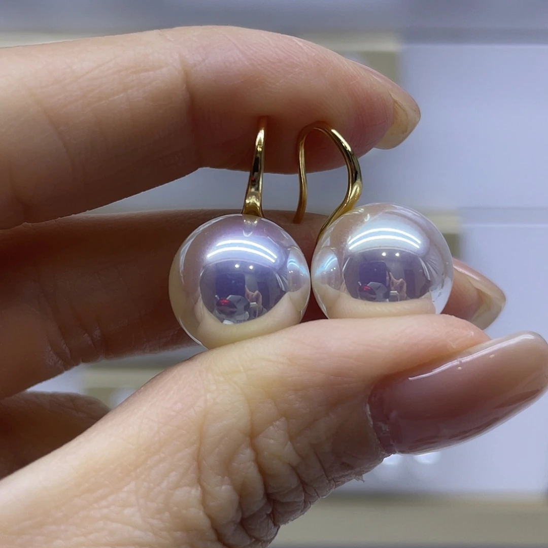 耳饰淡水珍珠18K金镶嵌