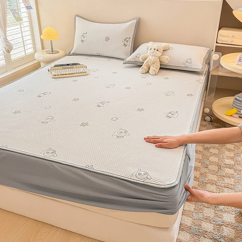 夏季A类冰豆豆凉席床笠款蛋仔派对儿童学生宿舍单双人机洗空调席