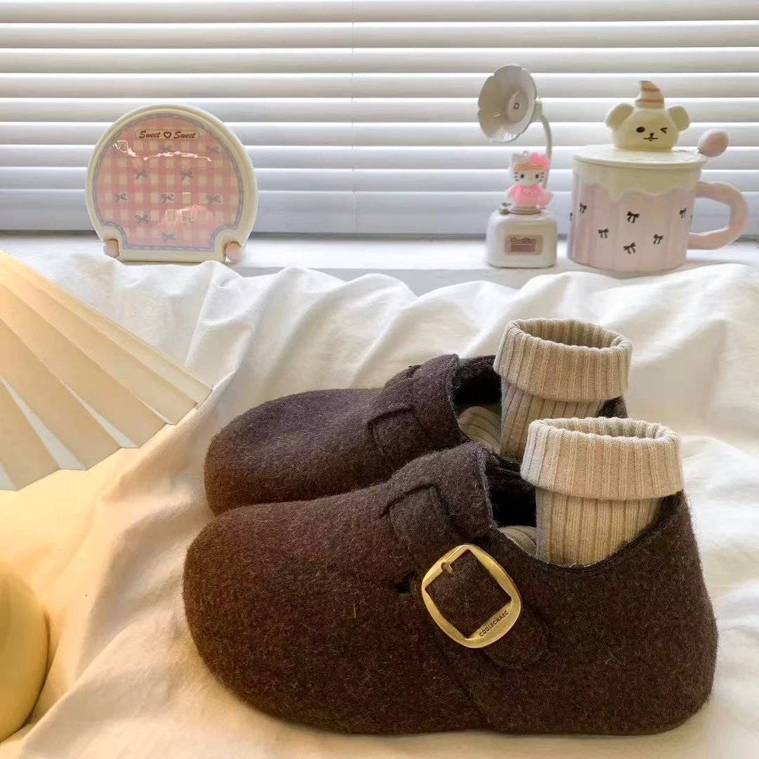 M36-28全包厚底内增高勃肯鞋女冬季新款加绒保暖勃肯棉鞋