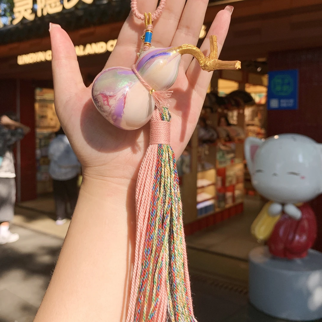 【才才莲花葫芦&流苏款】杭州景区藏式编绳大漆葫芦创意包挂 车挂