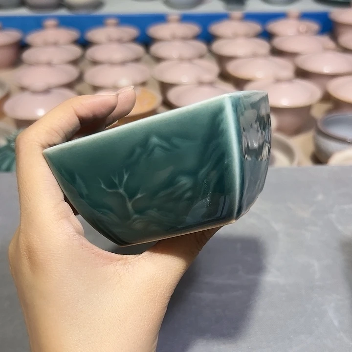 绘***钧龙泉云间青瓷小米茶器