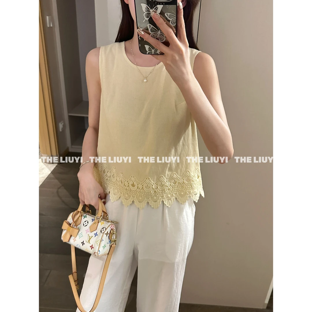 【LIUYI】减龄花边无袖小衫56216