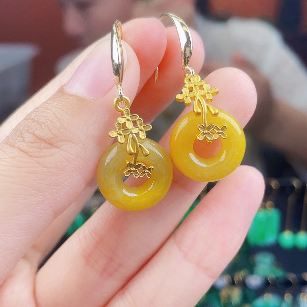 翡翠未镶嵌耳饰饰品