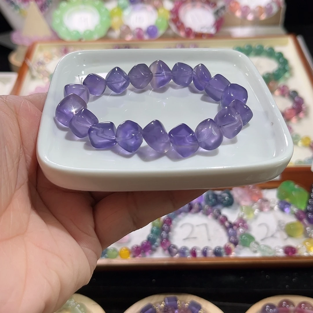 未镶嵌手链萤石薰衣草紫冰块