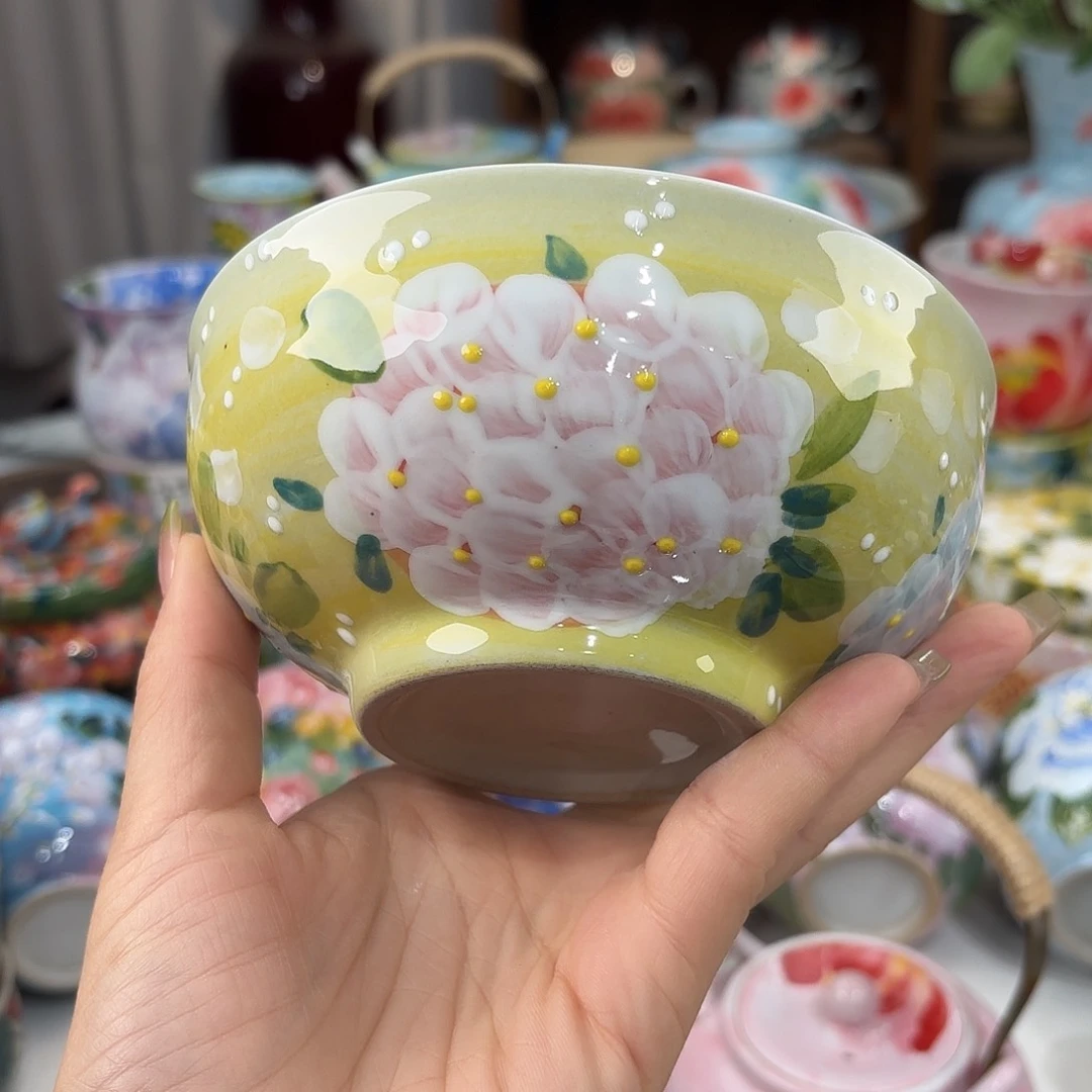 瓷片景德镇手绘高温釉下彩陶瓷茶具