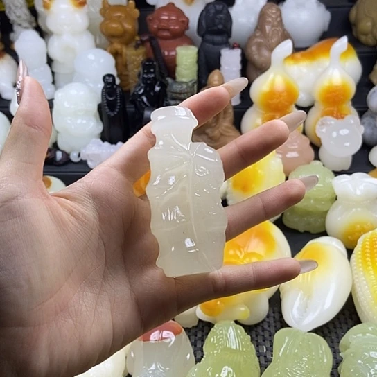 无花朵原石雕刻把件