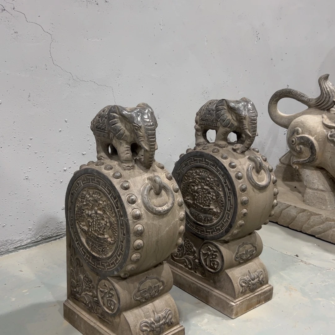 抱鼓石黑青石不包邮