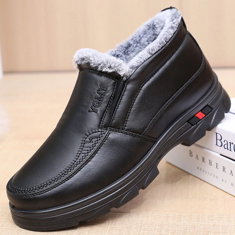 老北京布鞋冬季老人男棉鞋防水保暖加绒加厚中老年爸爸鞋防滑大码