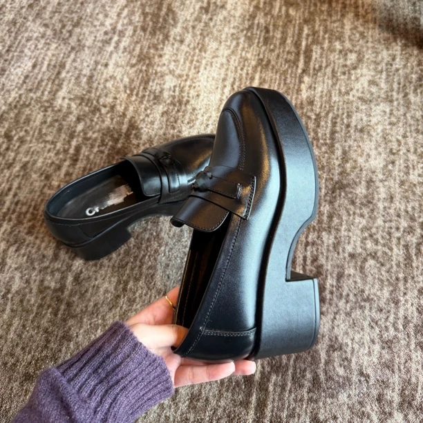 【香香乐福鞋】头层牛皮！增高5厘米！超级好穿可暴走厚底鞋