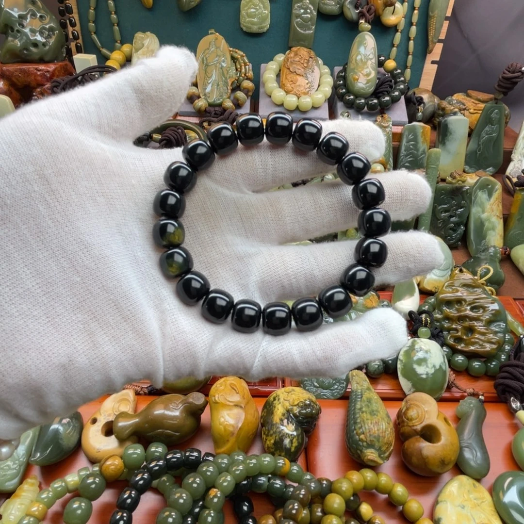 光***临岫岩河磨玉（透闪石质玉）未镶嵌手链