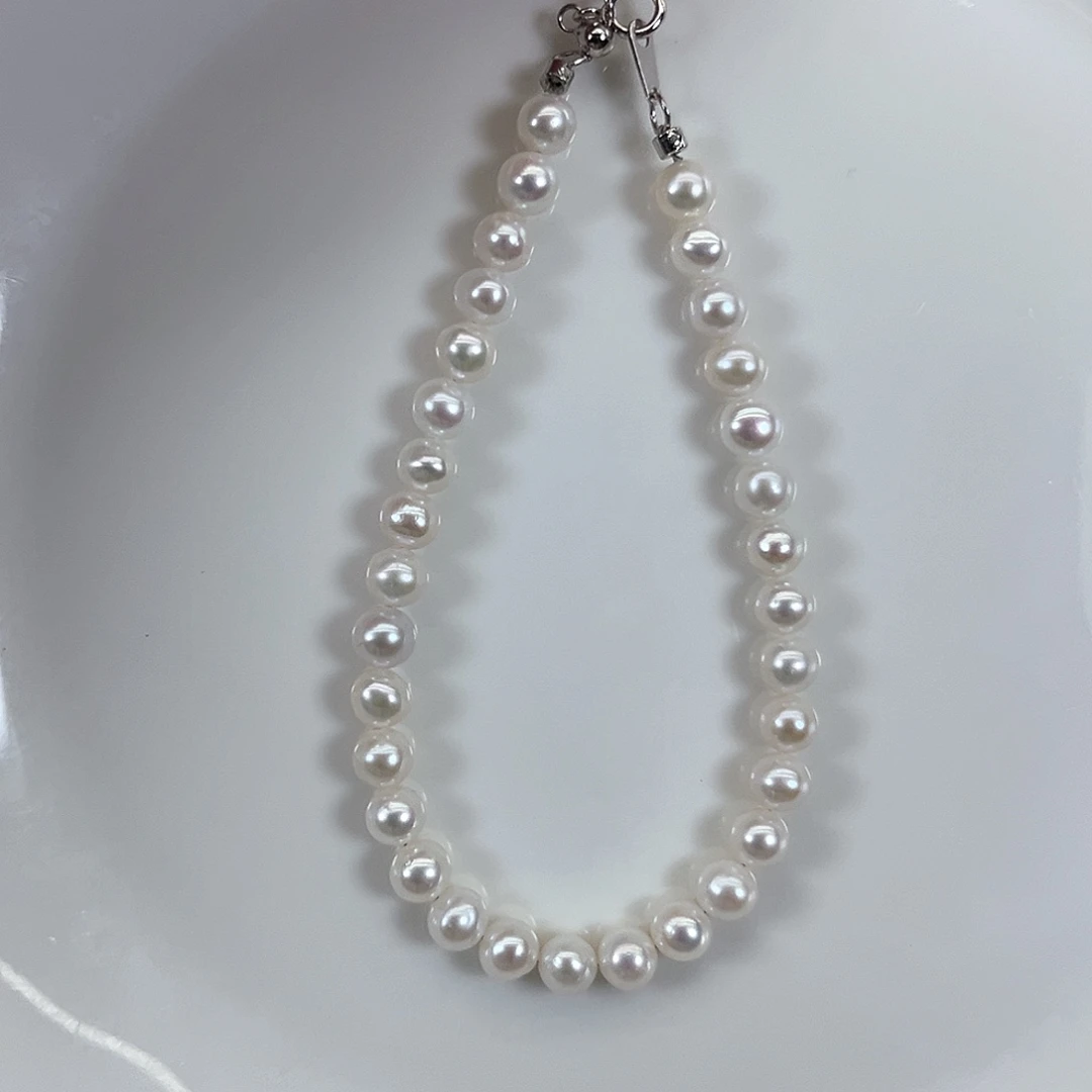 颈饰银S925镶嵌淡水珍珠