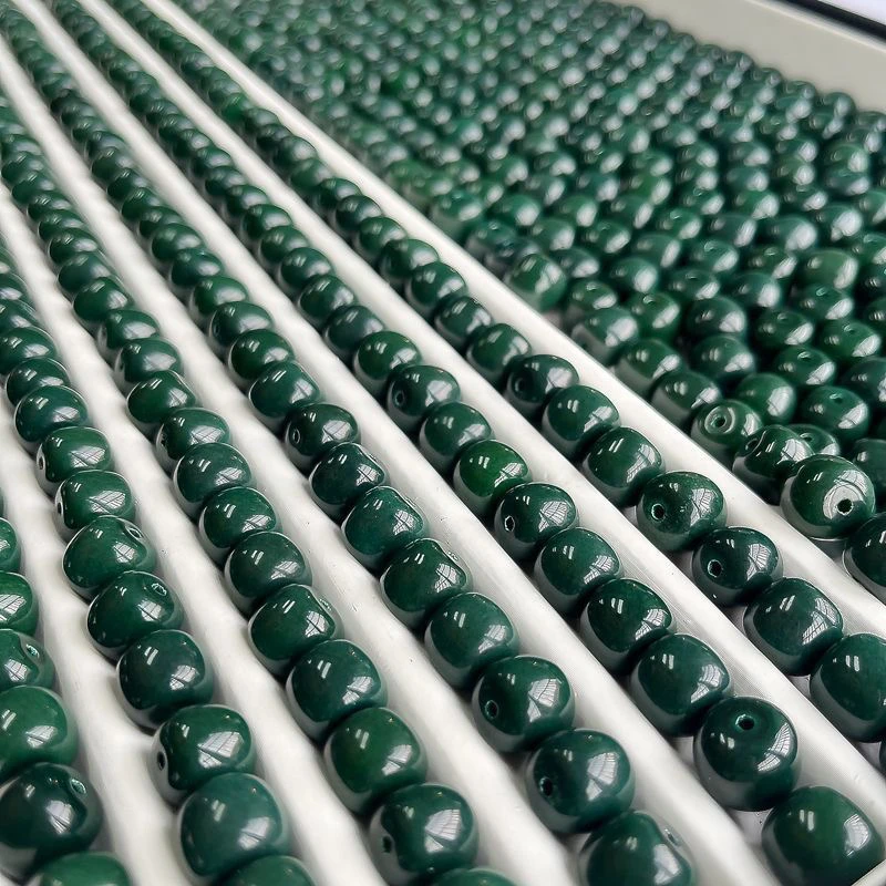 【祖母绿色】108颗精品高油干磨菩提diy散珠10mm