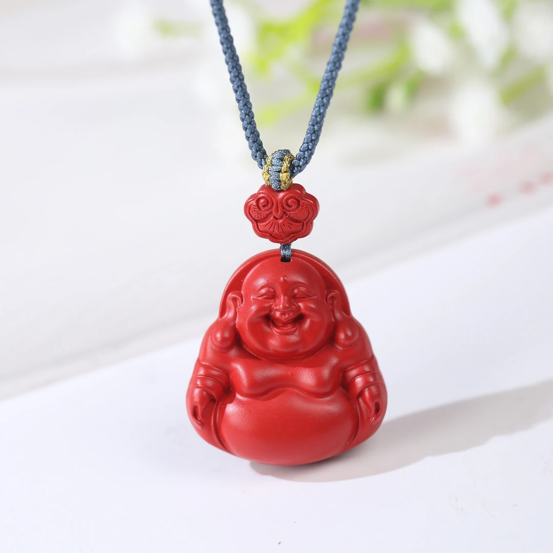 含辰砂工艺品【麦子家族秋季特惠】朱砂佛公挂件吊坠 D2529