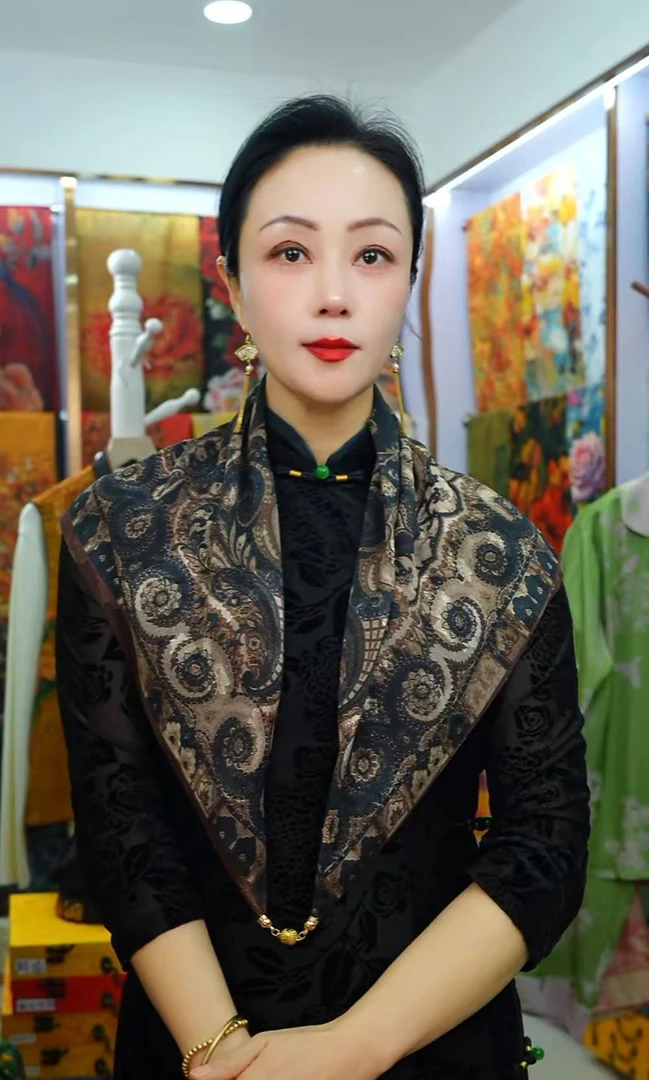 1- 977 磁吸扣小方巾 棉麻70*70左右丝巾方巾