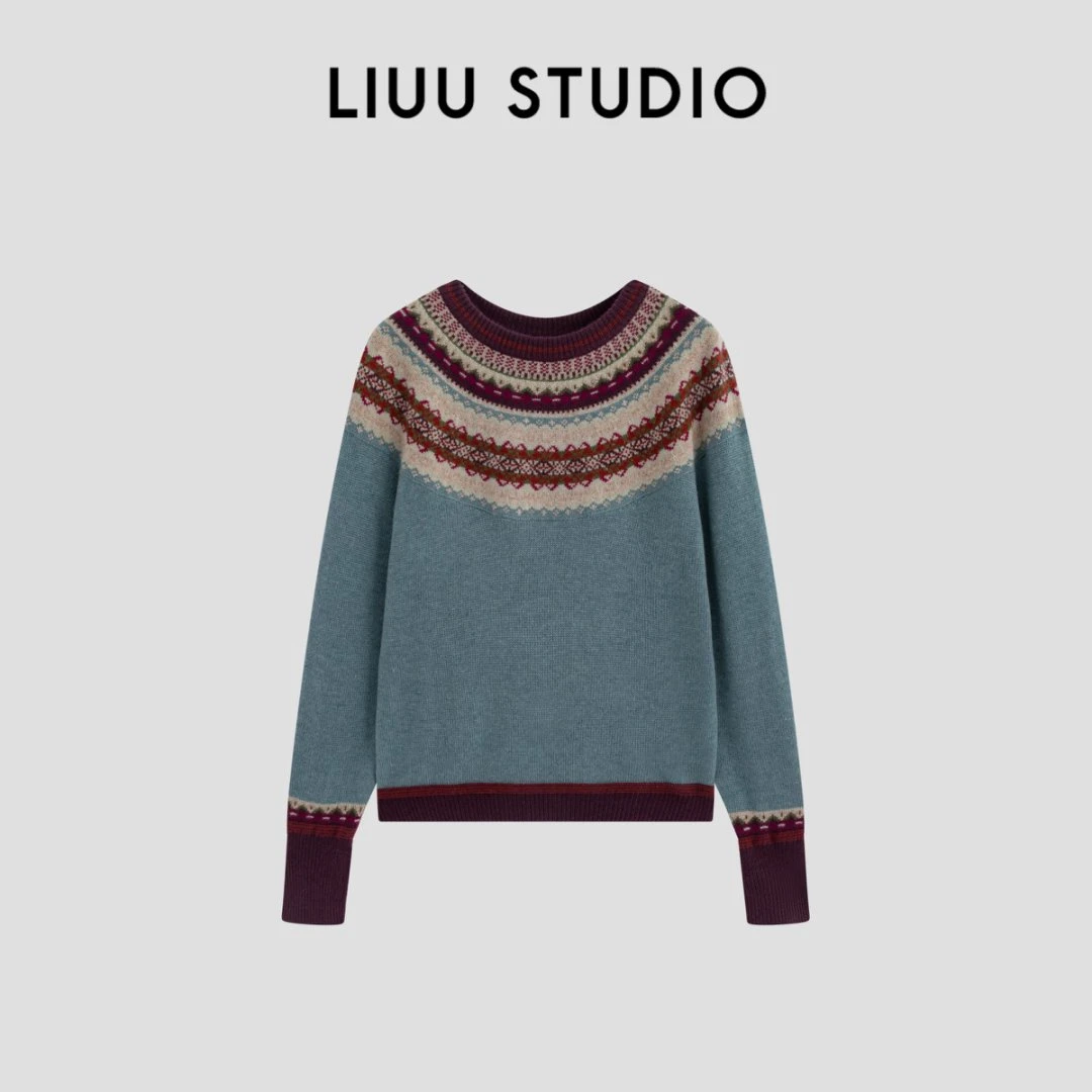 【LIUU】经典永不过时 | 灰蓝色 费尔岛毛衣