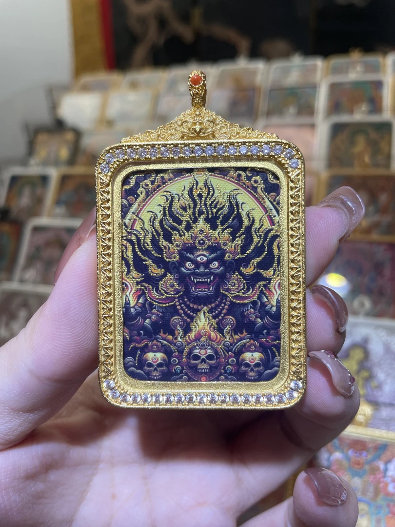 【火火唐卡】大黑天 六臂玛哈嘎拉 唐卡