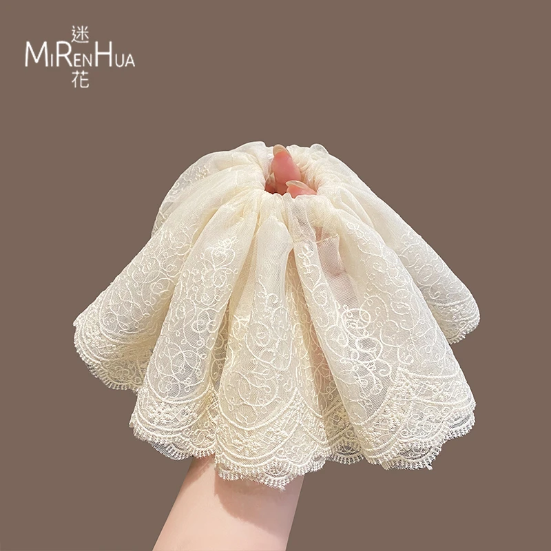 超大号蕾丝大肠发圈超仙春季新款2025高级感气质发绳低马尾头绳女