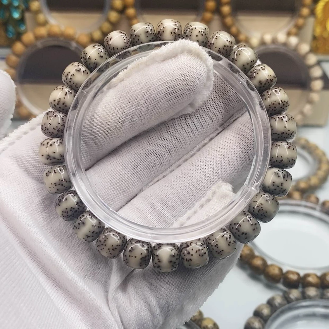 【闪购商品】手串星月菩提9×8一物一图原生态同枝黑冰一线天福利