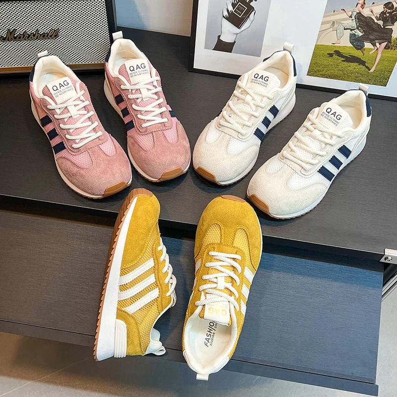 恋姿鸟爆款德训鞋女款2025夏季新款网面透气百搭休闲运动阿甘鞋子