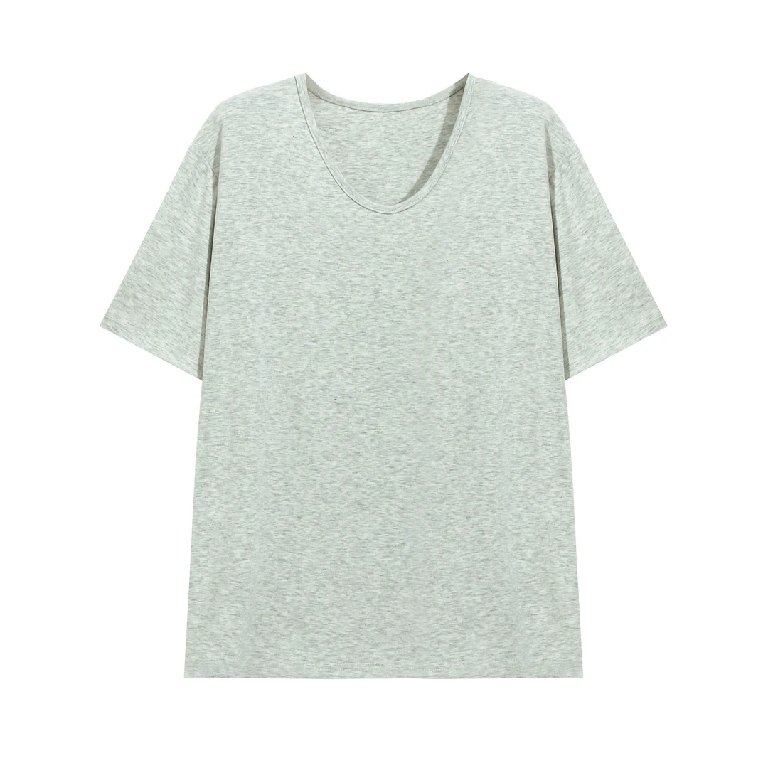 EC2025新款女装V领短袖T恤女宽松显瘦百搭上衣2708