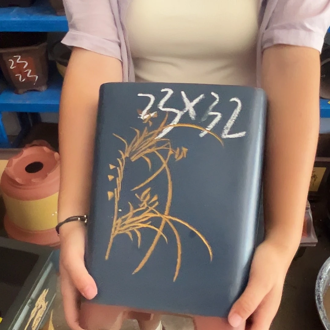 23高蓝四方花盆花盆