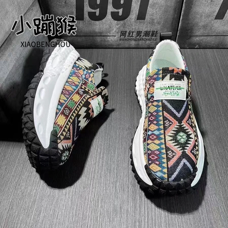 小蹦猴男鞋夏季一脚蹬帆布鞋子男款运动休闲鞋男士开车专用鞋AF01