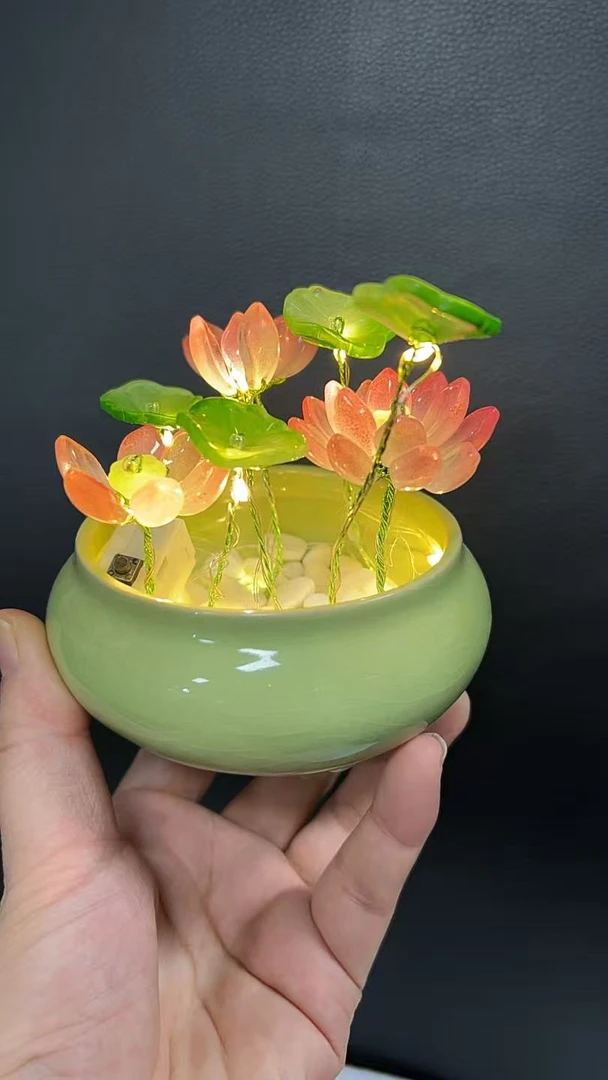 【双11福利】琉璃荷花（小夜灯） 手工DIY 材料 包