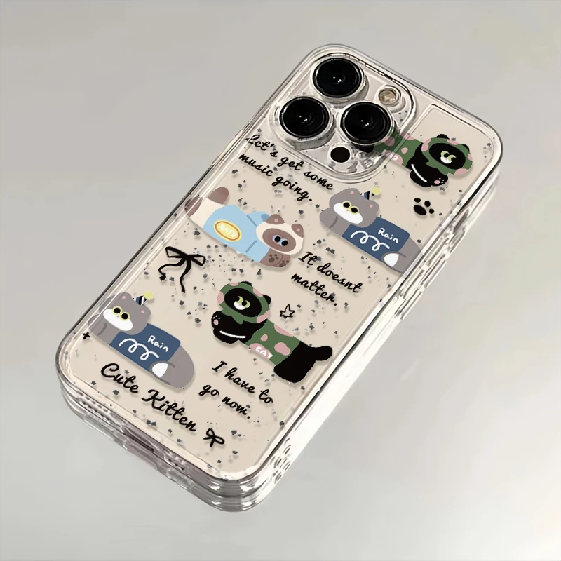 波点卡通猫咪适用苹果iphone16/15/14promax小米华为手机壳太空MT