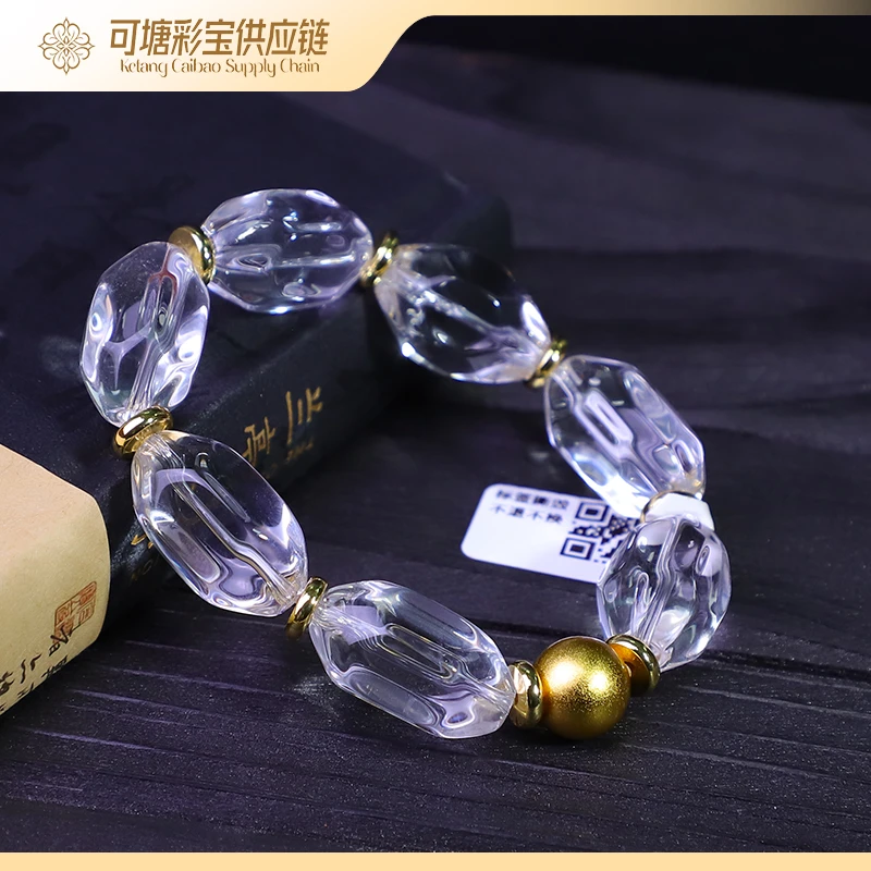 【矿姐珠宝】天然水晶 白水晶随形设计款手串/ZBSJ-1043/多样性发一