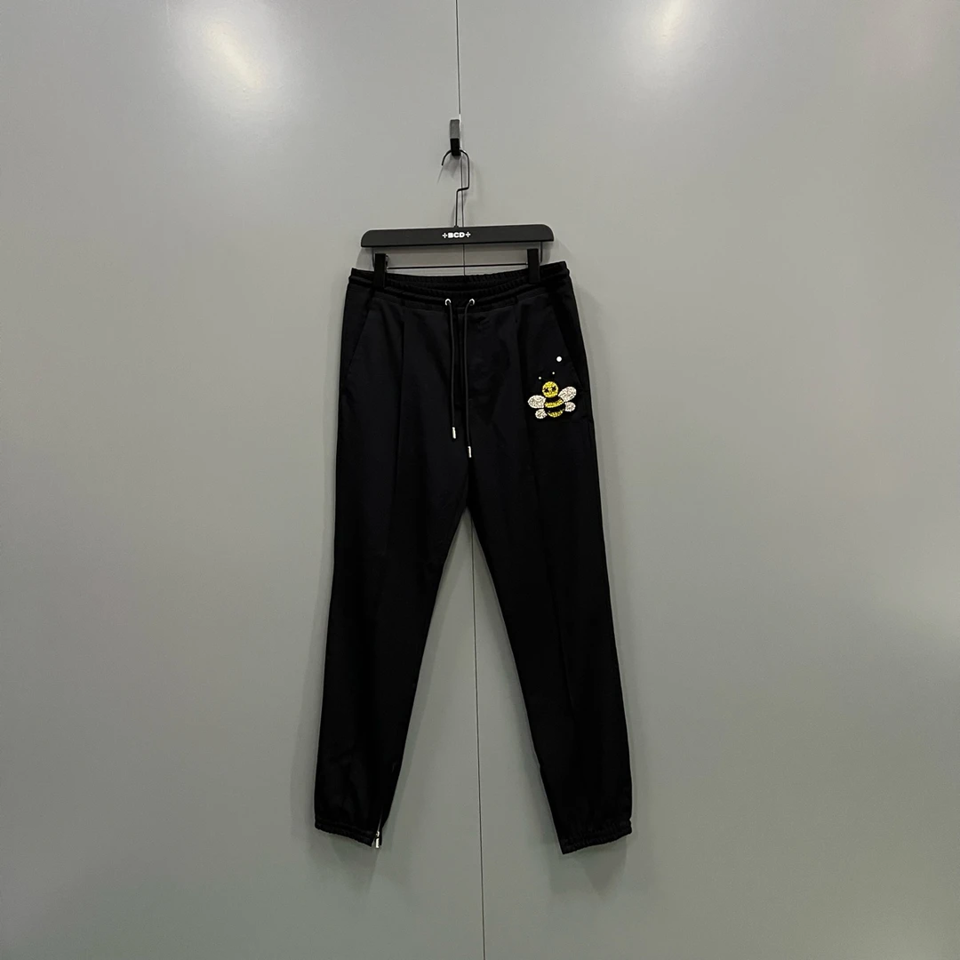 99新 DIOR/迪奥 y14 水钻小蜜蜂抽绳卫裤 46 016114