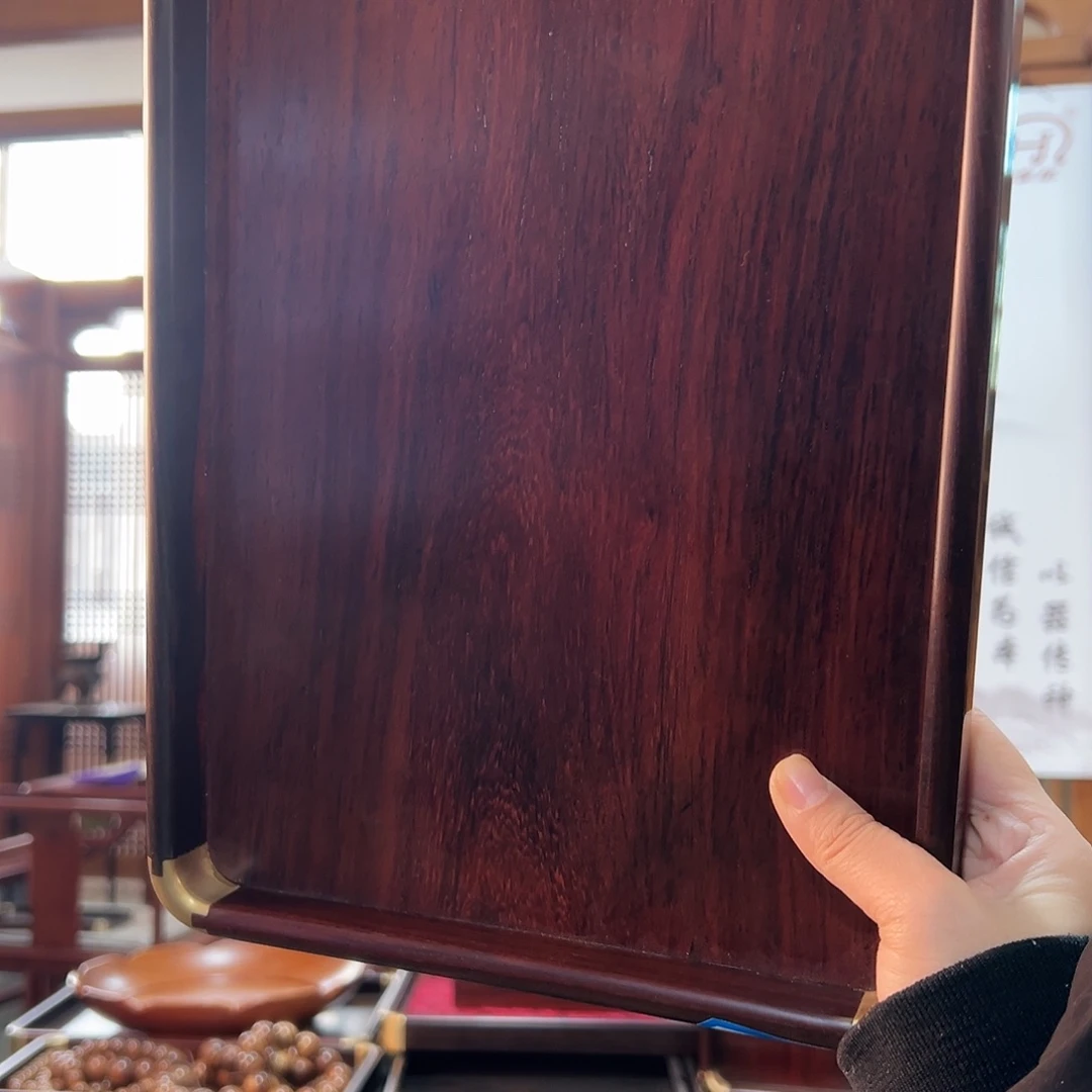 红酸枝木类端景台红酸枝独板文盘
