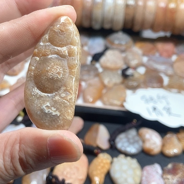 颈饰未镶嵌硅化珊瑚（珊瑚玉）