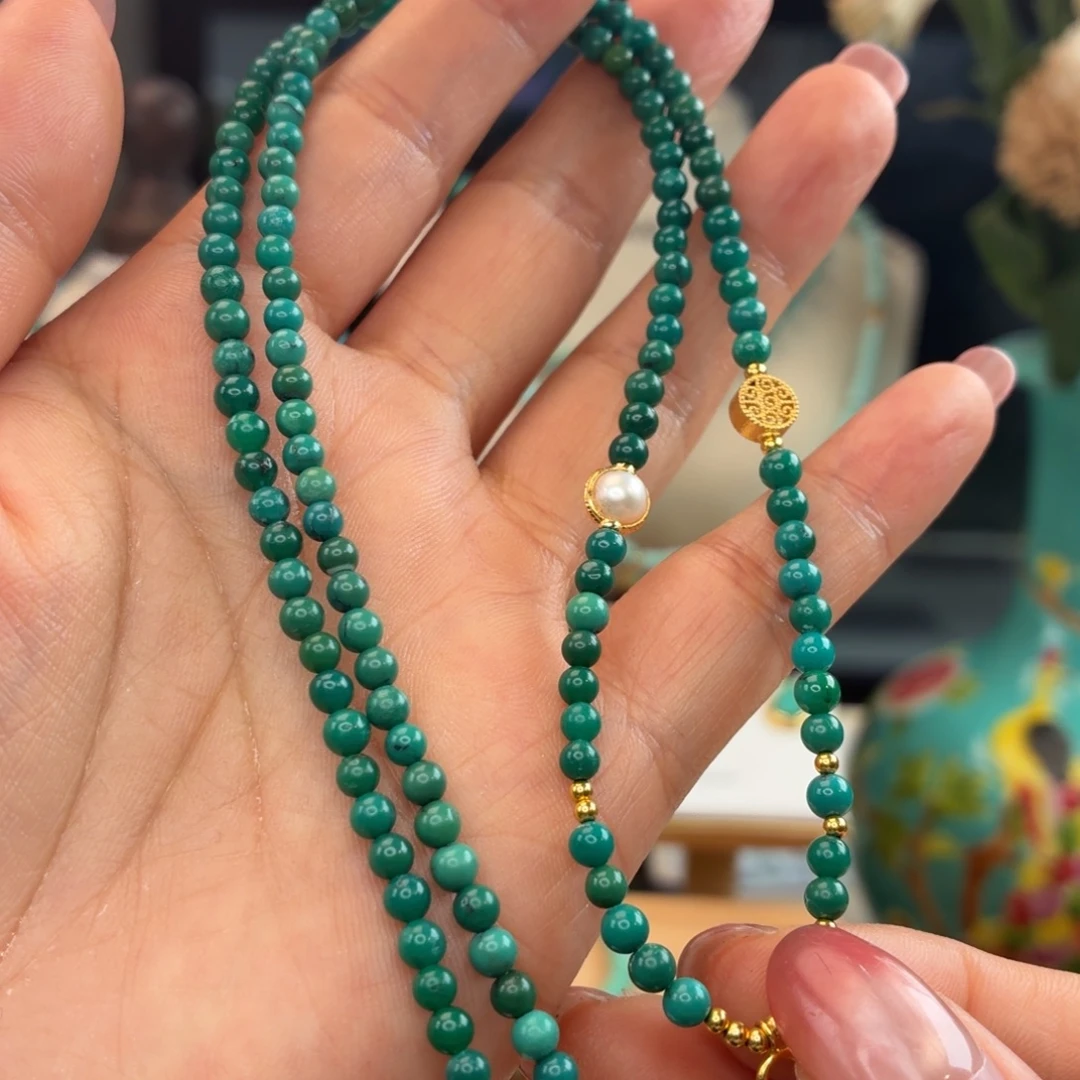 绿松石18K金镶嵌颈饰