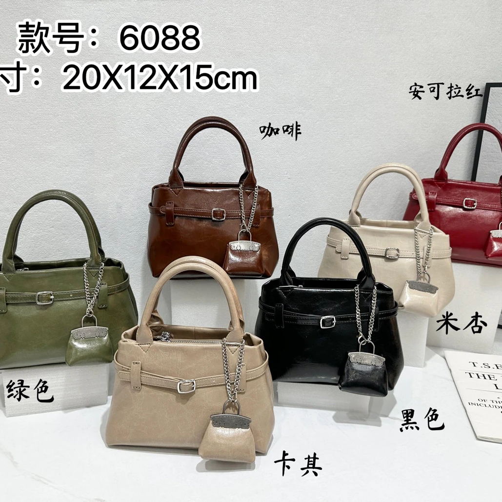 复古简约百搭女士手提斜挎包6088