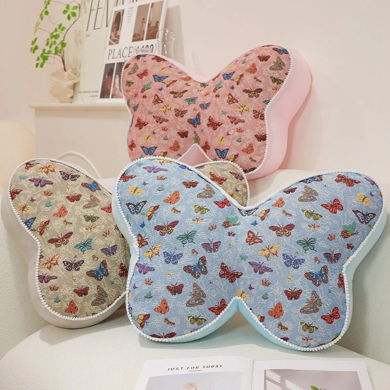 蝴蝶抱枕沙发客厅靠枕女生睡觉床上枕头靠垫ins轻奢蝴蝶车载靠背