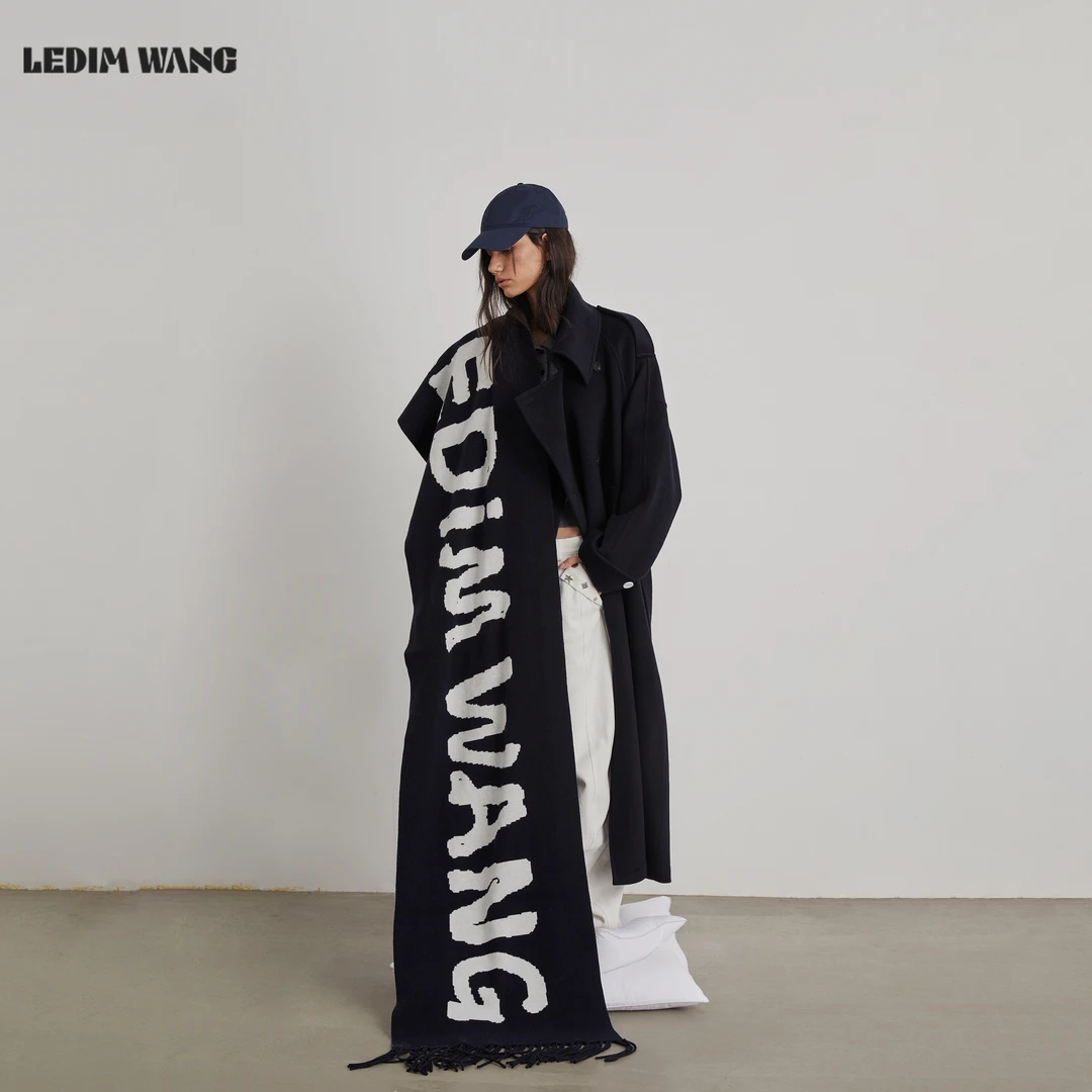 LEDIMWANG字母提花流苏围巾