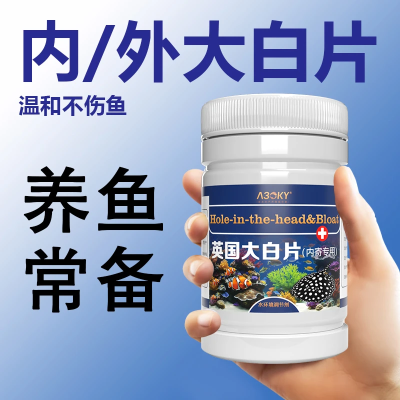 英国大白片观赏鱼常备产品鱼缸鱼池用内外寄生虫头洞白点凸眼