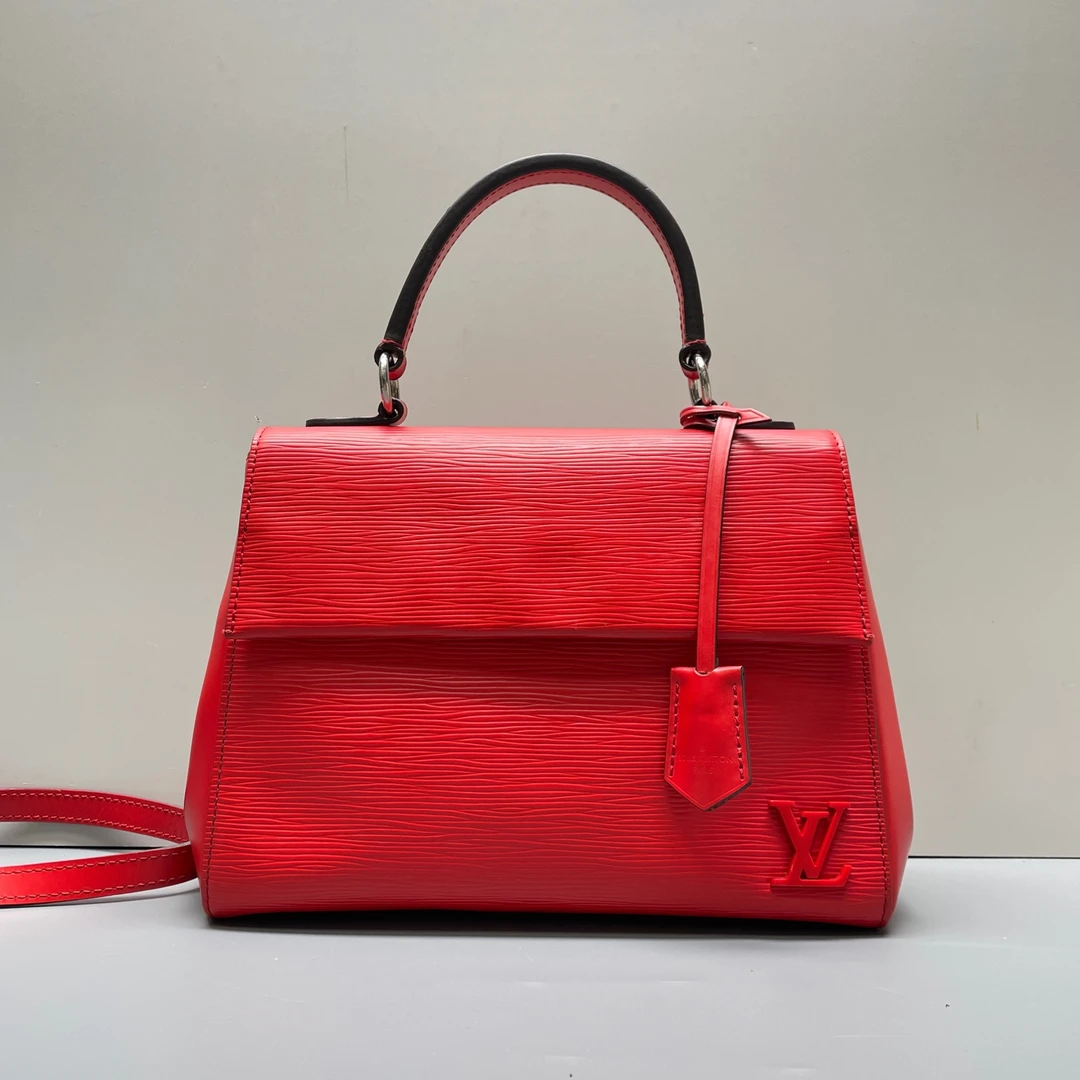 95新 LouisVuitton/路易威登 优选/克鲁尼BB红色水波纹手提包15年