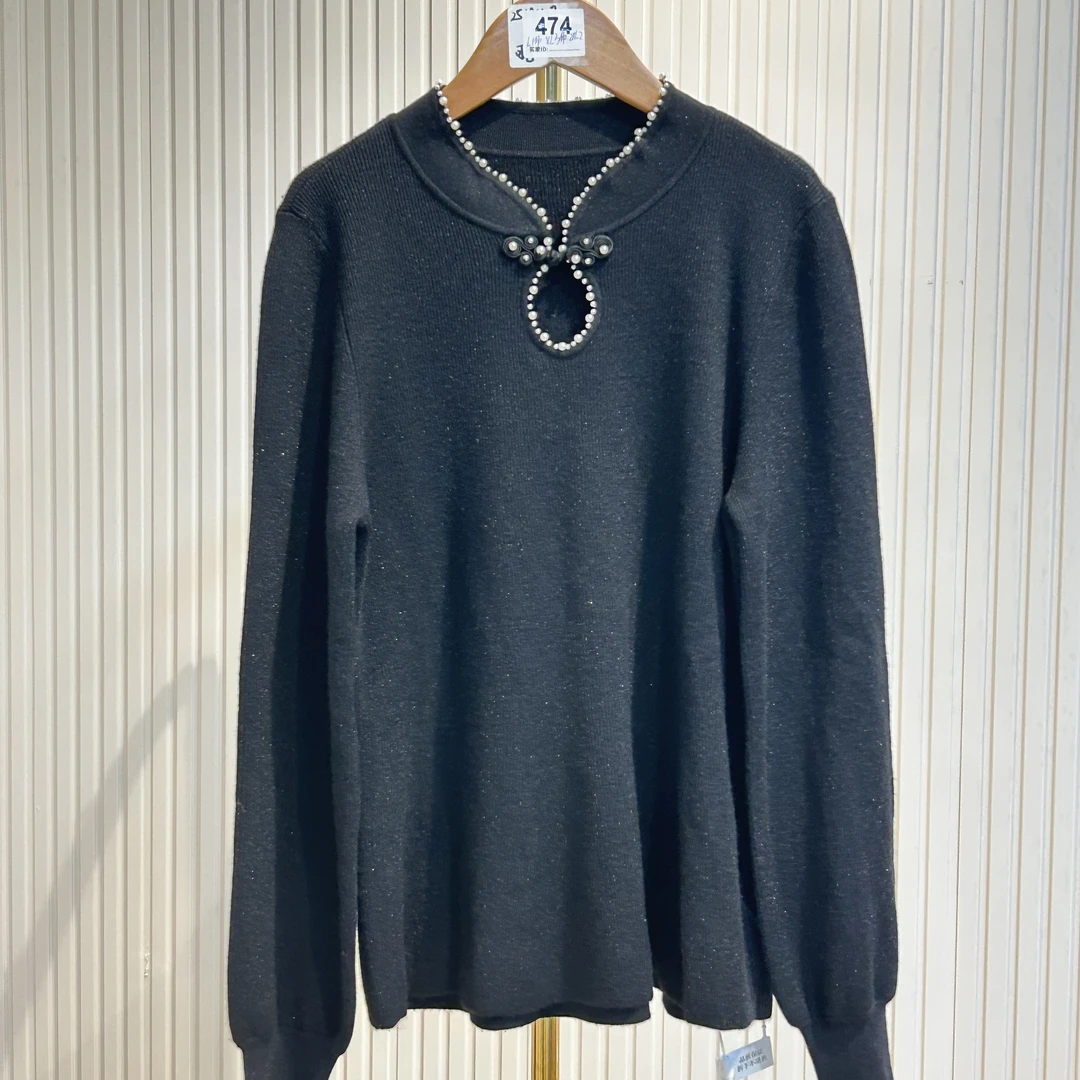 四季长款极简百搭女款休闲经典新中式长袖打底（A474）