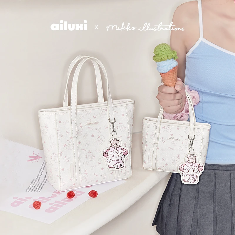 爱路喜正版联名mikko舒芙蕾小狗迷你菜篮子托特包