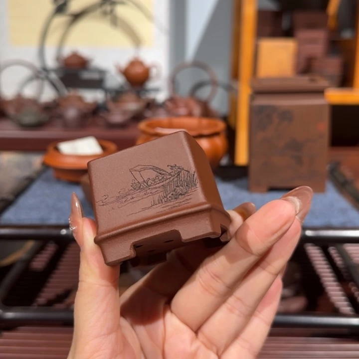 紫砂花盆半手工制作