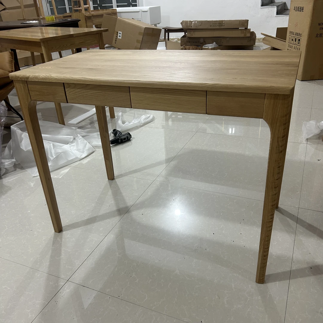 红橡木一米二书桌全实木家用学习桌电脑桌简约日式