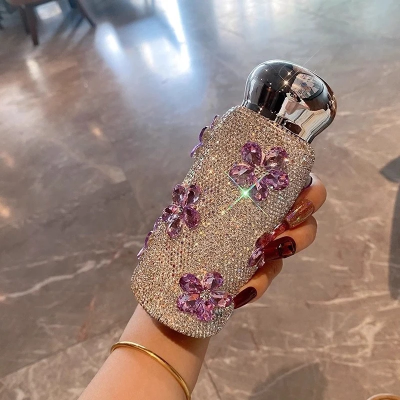 英国【轻奢】CoopKoop五瓣花迷你镶钻保温杯直身水杯不锈钢口袋杯女