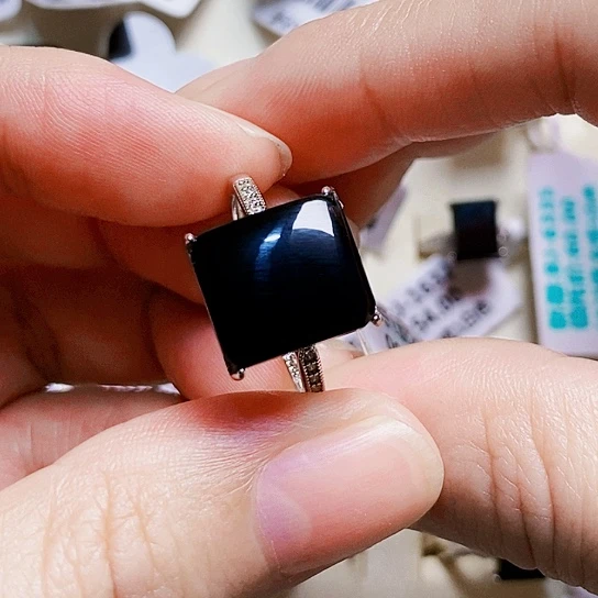 翡翠银S925镶嵌戒指