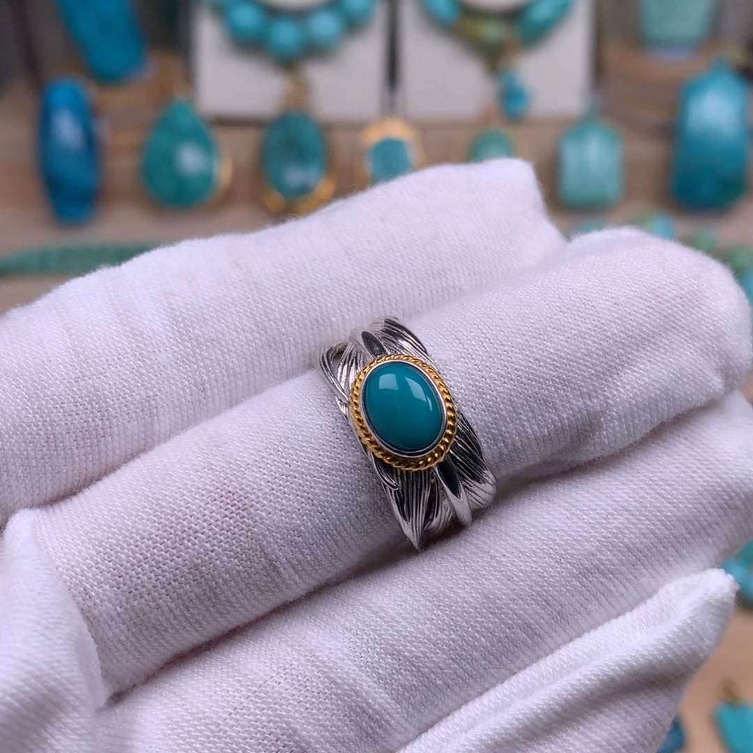 绿松石银S925镶嵌珠宝奇石